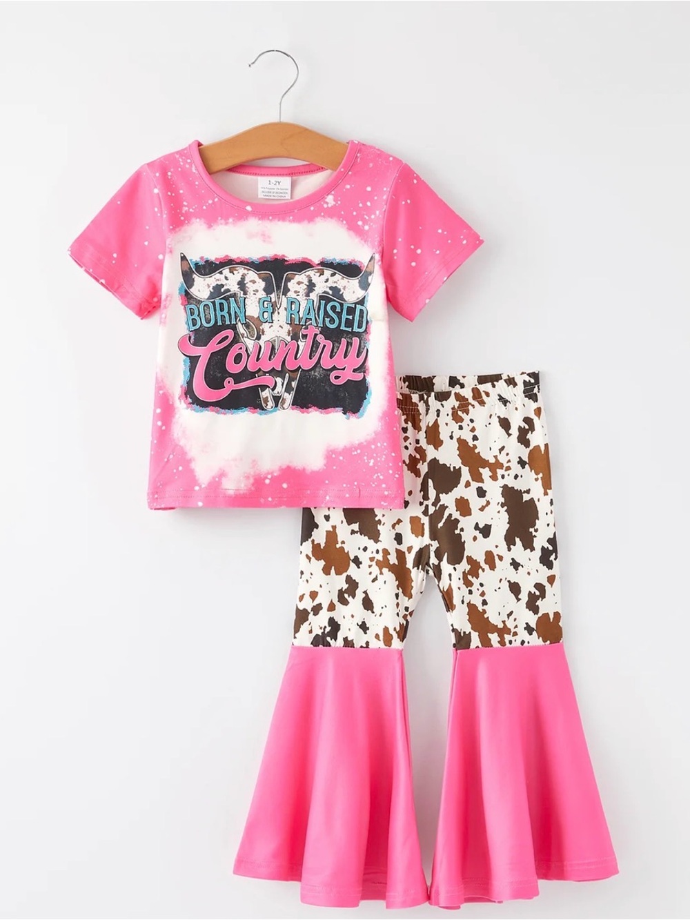 Rylee Faith Born & Raised Country Western Girls Outfit Set Bell Bottoms